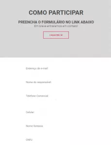 Formulário para vender na centauro
