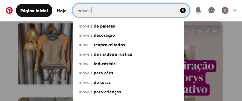 o que é pinterest exemplo palavras-chaves
