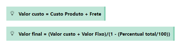 formula calculadora de preços marketplaces