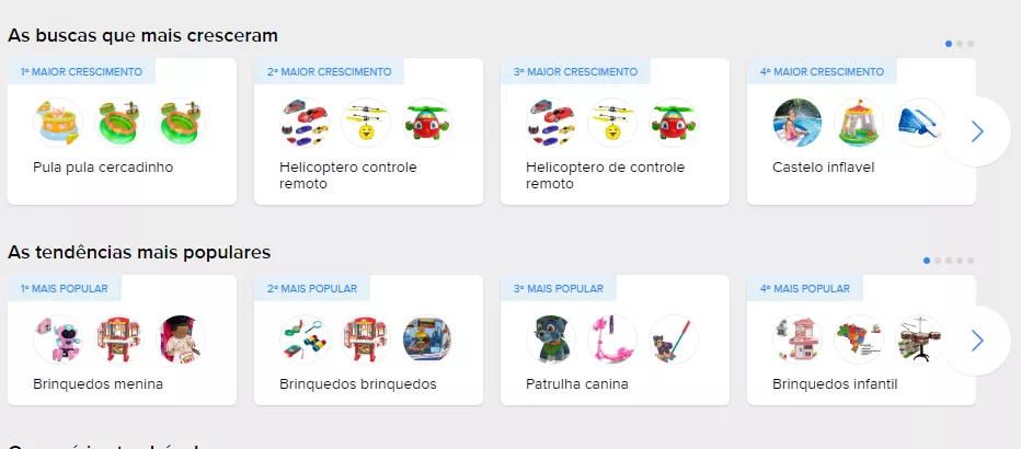 Tendências do Mercado Livre para Brinquedos e Hobbies, em setembro de 2023